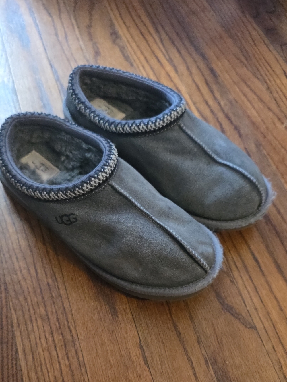 UGG Gray Suede Cozy Slip-On Slippers